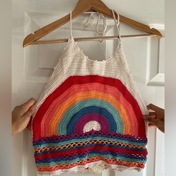 Altard state halter rainbow knit top! Size small - Picture 1 of 3